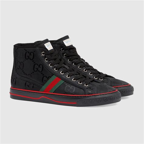 black leather gucci high top sneakers|Men's Gucci Off The Grid high top sneaker .